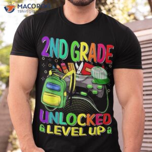 2nd grade unlocked level up video game back to school shirt tshirt