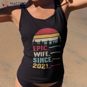 2nd wedding anniversary for her epic wife since 2021 shirt tank top 2
