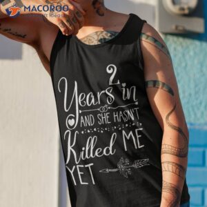 2nd wedding anniversary for him couple 2 years of marriage shirt tank top 1