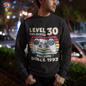 30 birthday decorations gamer video 1993 30th shirt sweatshirt