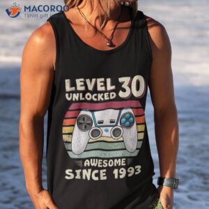 30 birthday decorations gamer video 1993 30th shirt tank top