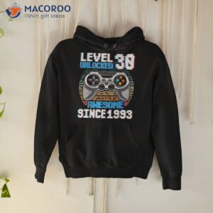 30 year old gamer since 1993 funny 30th birthday gifts shirt hoodie