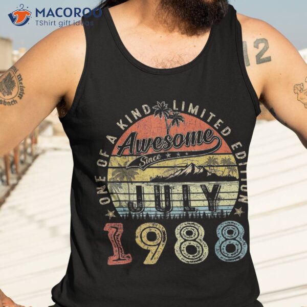 35 Year Old Awesome Since July 1988 35th Birthday Shirt