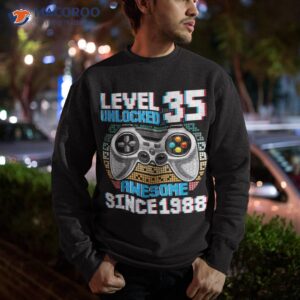 35 year old gamer since 1988 funny 35th birthday gifts shirt sweatshirt