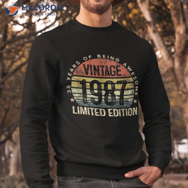 35 Year Old Gifts Vintage 1987 Limited Edition 35th Birthday Shirt