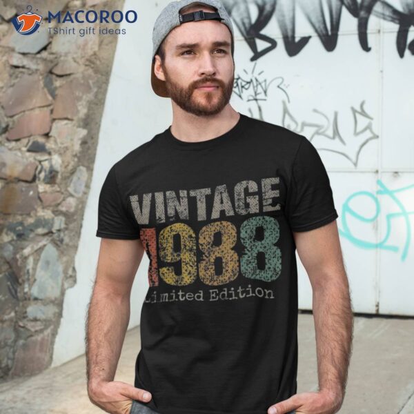 35 Year Old Gifts Vintage 1988 Limited Edition 35th Birthday Shirt