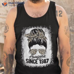 35 years old awesome since 1987 leopard 35th birthday shirt tank top