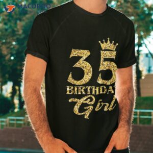 35 Years Old Gifts 35th Birthday Girl Born In 1987 Crown Shirt