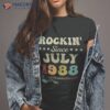 35th Birthday Vintage Rockin Since July 1988 Guitar Lover Shirt
