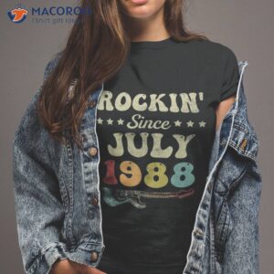 35th Birthday Vintage Rockin Since July 1988 Guitar Lover Shirt