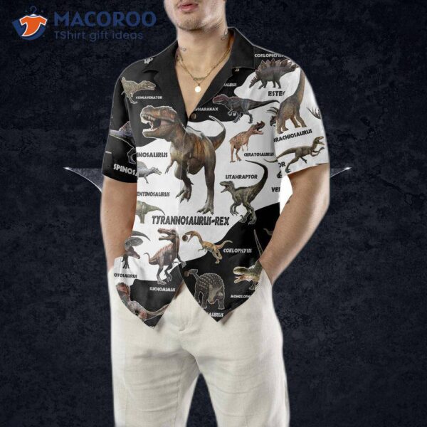 3d Dinosaur Hawaiian Shirt, Funny Cool Printed Dino Shirt For Adults