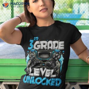 3rd grade level unlocked game on back to school shirt tshirt 1