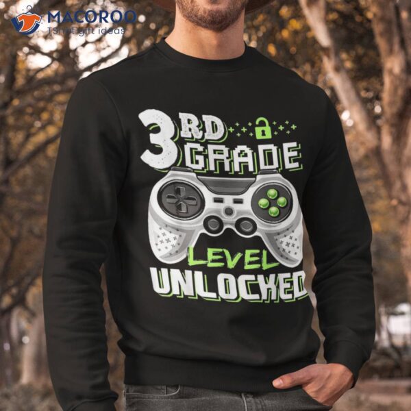 3rd Grade Level Unlocked Video Game Back To School Boys Shirt
