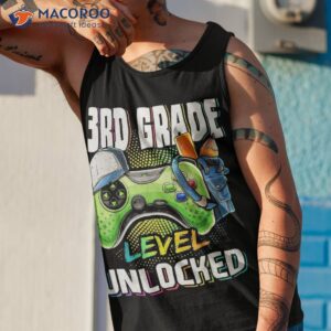 3rd grade level unlocked video game back to school boys shirt tank top 1