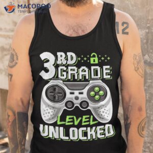 3rd grade level unlocked video game back to school boys shirt tank top