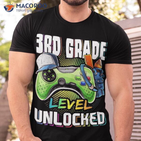 3rd Grade Level Unlocked Video Game Back To School Boys Shirt