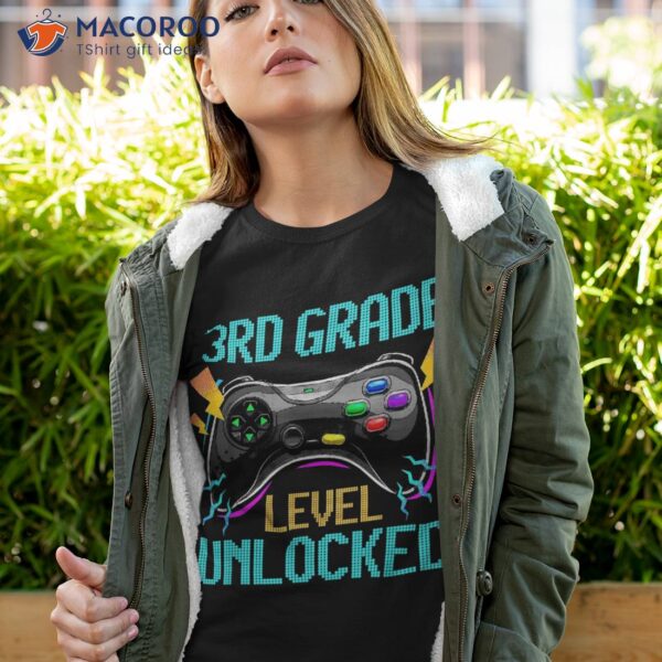 3rd Grade Level Unlocked Video Game Back To School Boys Shirt