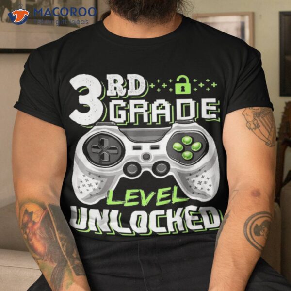 3rd Grade Level Unlocked Video Game Back To School Boys Shirt