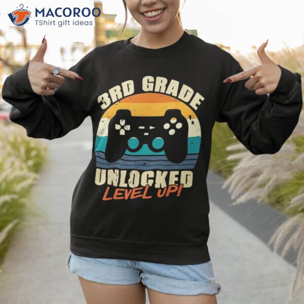 3rd Grade Unlocked Level Up Gamer Back To School Third Shirt