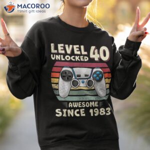 40 birthday decorations gamer video 1983 40th shirt sweatshirt 2