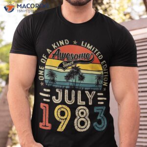 40 years old gift 40th birthday awesome since july 1983 shirt tshirt