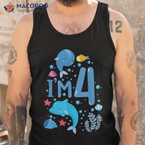 4th birthday aquarium sea 4 year old fish party b day shirt tank top