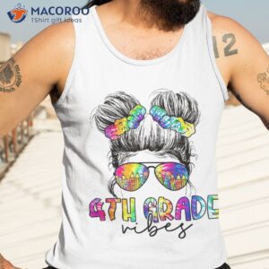 4th grade vibes messy hair bun girl back to school first day shirt tank top 3