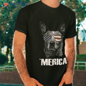 4th July Blue Heeler Dog Merica Patriotic Usa Flag Cute Shirt