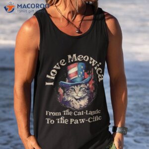 4th july cat lover i love meowica patriotic funny happy shirt tank top