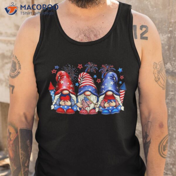4th Of July 2023 Patriotic Gnomes Funny American Usa Flag Shirt