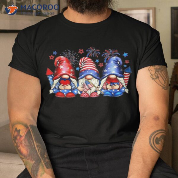 4th Of July 2023 Patriotic Gnomes Funny American Usa Flag Shirt