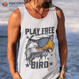 4th of july american flag bald eagle mullet play free bird shirt tank top