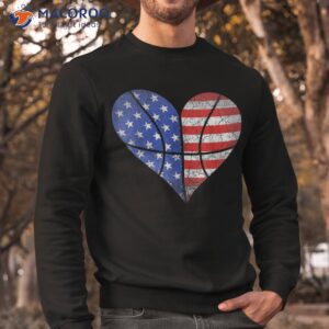 4th of july american flag basketball heart usa girlkid shirt sweatshirt