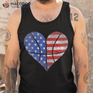 4th of july american flag basketball heart usa girlkid shirt tank top