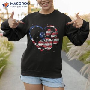 4th of july american flag patriotic dog and cat paw print shirt sweatshirt