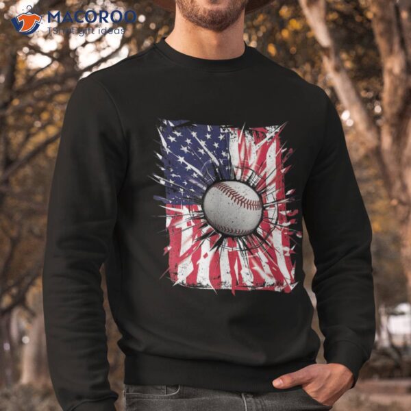 4th Of July Baseball Usa American Flag Patriotic & Boys Shirt