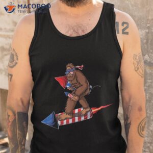 4th of july bigfoot fireworks sasquatch american flag us shirt tank top