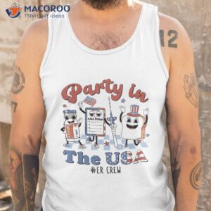 4th of july er nurse party in the usa emergency room crew shirt tank top