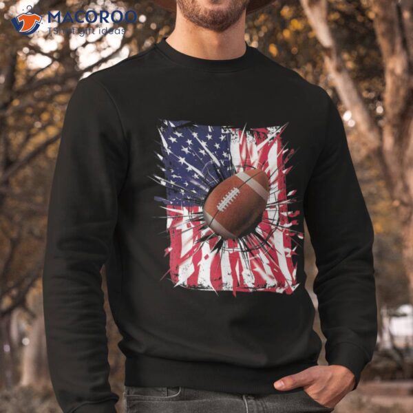 4th Of July Football Usa American Flag Patriotic Shirt