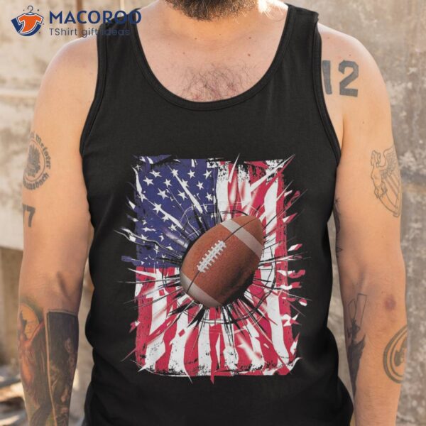4th Of July Football Usa American Flag Patriotic Shirt