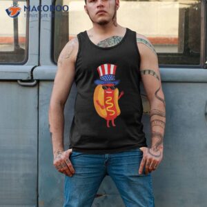 4th of july hot dog funny patriotic american flag hat gift shirt tank top 2