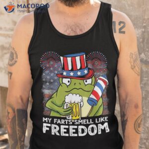 4th of july my farts smell like freedom us flag frog beer shirt tank top
