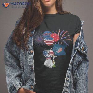 4th Of July Patriotic Cat Funny American Flag Meowica Cute Shirt