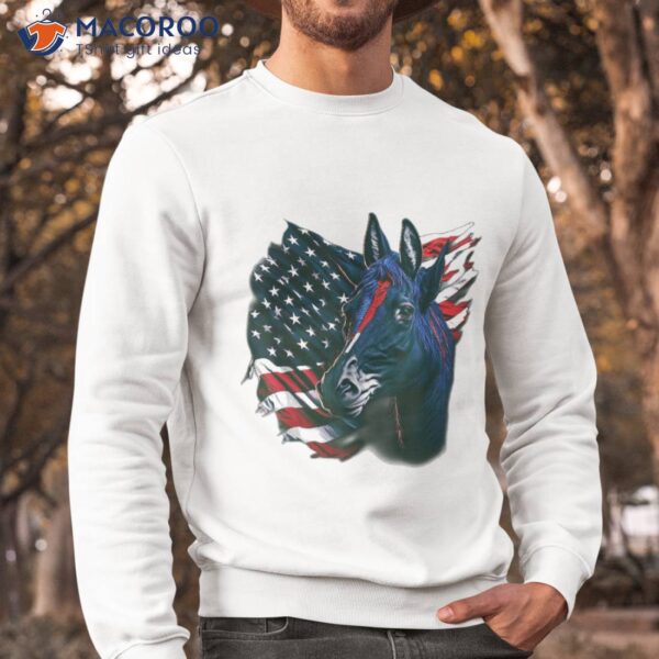 4th Of July Proud Donkey Lovers Patriotic American Flag Shirt