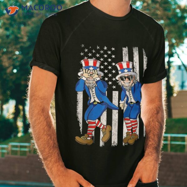 4th Of July Shirts Boys Girls Kids Uncle Sam Griddy Dance Shirt