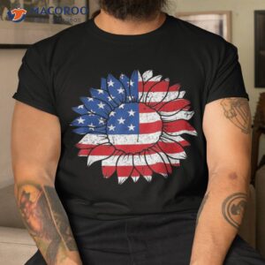 4th Of July Sunflower Flag Usa American Patriotic Shirt