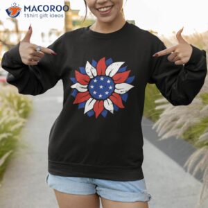 4th of july sunflower white red and blue patriotic shirt sweatshirt
