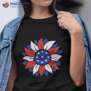 4th of july sunflower white red and blue patriotic shirt tshirt