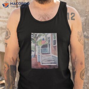 4th of july with flag from original painting nantucktet shirt tank top