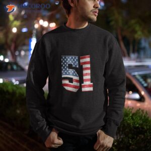 51 baseball number vintage with american usa flag retro shirt sweatshirt